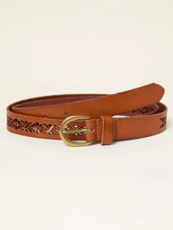 FatFace Cut Out Detail Leather Belt*Fat Face Discount