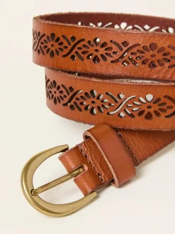 FatFace Cut Out Detail Leather Belt*Fat Face Discount