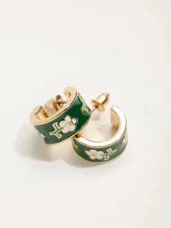 FatFace Enamel Floral Hoop Earrings*Fat Face Sale