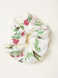 FatFace Floral Bee Embroidered Scrunchie*Fat Face Clearance