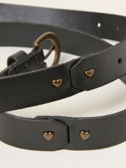FatFace leren riem met hartvormige studs*Fat Face Clearance