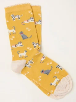 Fatface sokken met kattenopdruk*Fat Face Sale