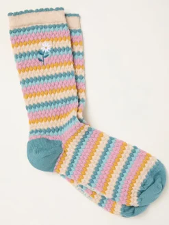 FatFace Textured Embroidered Socks*Fat Face Online