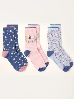 FatFace Three Pack Mum Floral Socks in Box*Fat Face Discount