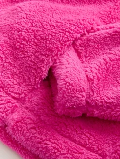 Felroze - Borg fleece met korte rits*Next Outlet