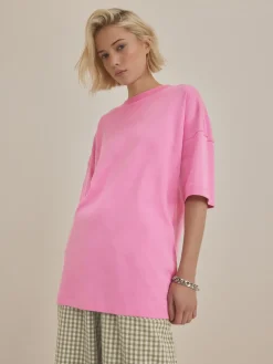 Felroze - Relaxt dik lang T-shirt*Next