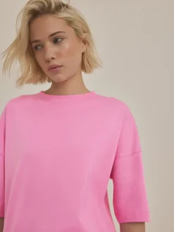 Felroze - Relaxt dik lang T-shirt*Next