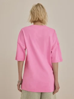 Felroze - Relaxt dik lang T-shirt*Next