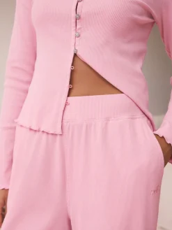 - Geribbelde pyjama met knopen*self. Clearance