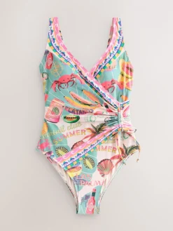 Figurenprint - Badpak met vormgevende zijrimpeling en buikcorrectie*Next Online