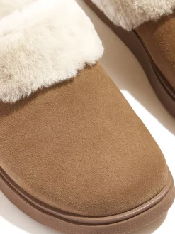 Gen-FF Shearling-Collar Suede Slippers*FitFlop Hot