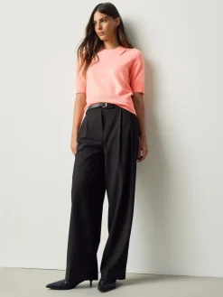 Fluorescerend felrood - Superzachte gebreide top met korte mouwen*Next Best