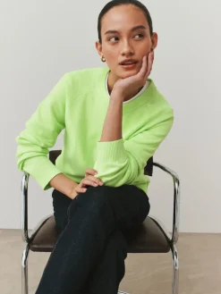 Fluoriserend groen - Superzachte trui met ronde hals en lange mouwen*Next Best