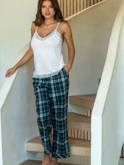 - Cosy Check Brushed Cotton Trouser*Pour Moi Outlet