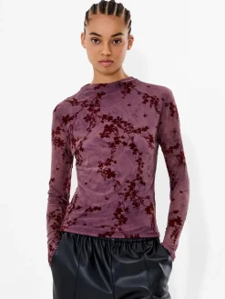 Kenny Mesh Velvet Burnout Top*French Connection Online