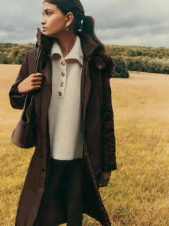 - Lange gewatteerde jas met capuchon*Friends Like These Online