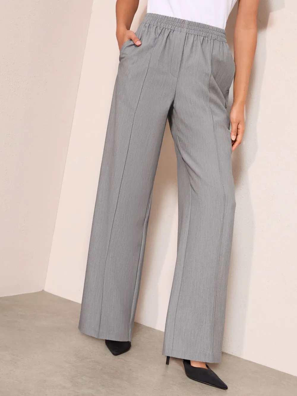 Elasticated Waist Pull On Tailored Trousers*Friends Like These Discount