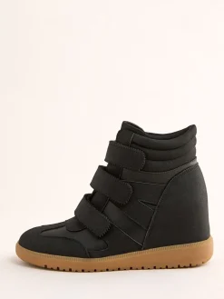 Faux Leather Velcro High Top Wedge Casual Trainers*Friends Like These Outlet