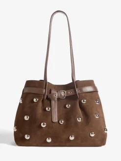 Faux Suede Studded Tote Bag*Friends Like These Sale