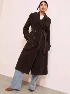 Imitatiesuède Maxi Trenchcoat Met ceintuur*Friends Like These Sale