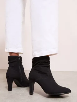 Mid Heel Ruched Faux Suede Ankle Boots*Friends Like These Sale