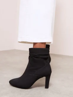 Mid Heel Ruched Faux Suede Ankle Boots*Friends Like These Sale