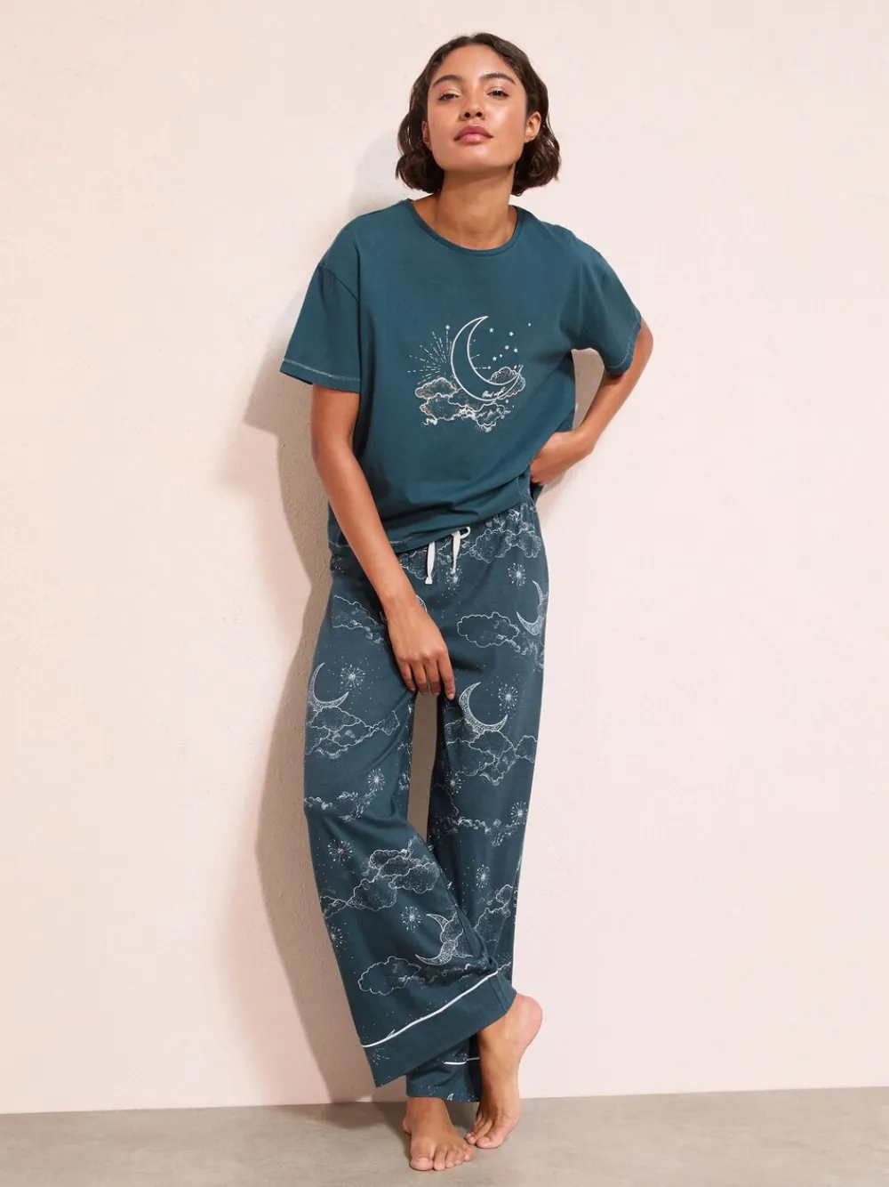 Moon And Starts Short Sleeve Christmas Pyjamas*Friends Like These