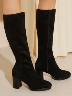 Platform Block Heel Knee High Faux Suede Long Boots*Friends Like These Best
