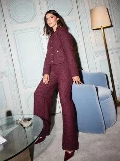 X Lucy Mecklenburgh Boucle Wide Leg Trousers*Friends Like These