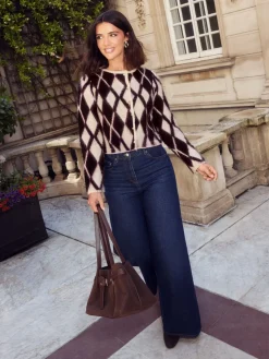 X Lucy Mecklenburgh Brushed Argyle Cardigan*Friends Like These New