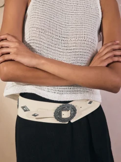 Gebroken wit - Brede PU-korsetriem*Next Hot