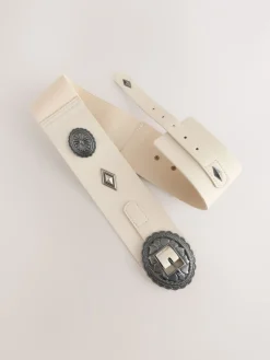 Gebroken wit - Brede PU-korsetriem*Next Hot