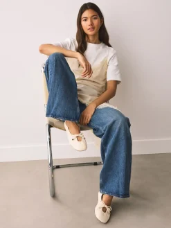 - Forever Comfort® Tie Up Round Toe Ballet Flats*Next