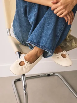 - Forever Comfort® Tie Up Round Toe Ballet Flats*Next