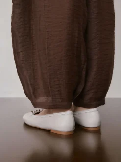 - Forever Comfort® Leather Ruched Charm Ballet Flats*Next Outlet