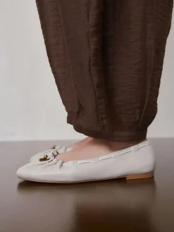 - Forever Comfort® Leather Ruched Charm Ballet Flats*Next Outlet