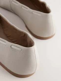 - Forever Comfort® Leather Ruched Charm Ballet Flats*Next Outlet