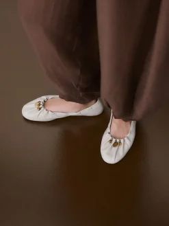 - Forever Comfort® Leather Ruched Charm Ballet Flats*Next Outlet