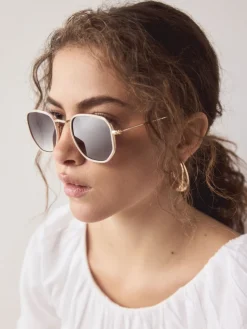 - Ronde metalen zonnebril*Next Best