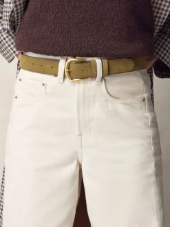 Gedempt groen - N. Premium Made in Italië suède riem*Next