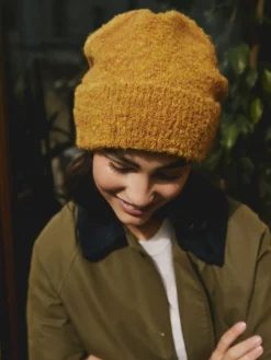 Geel - Boucle Knitted Beanie Hat*Next New
