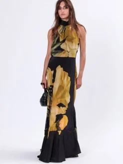 - Valeria Column Maxi Dress With Large Floral Print*Religion New