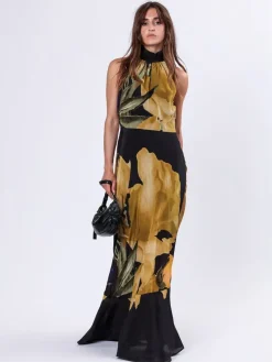 - Valeria Column Maxi Dress With Large Floral Print*Religion New