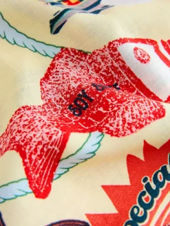 Geel - Viscose/Linen Blend Button Through Pyjamas*Next Discount