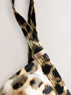 Geel/crème luipaard - Vormgevend badpak met buikcorrectie*Next New