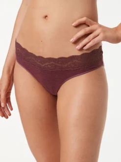 Gemêleerd grijs/roze/roodpaars - Katoenen kanten slipjes 4 stuks*Next Clearance