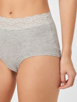 Gemêleerd grijs/roze/roodpaars - Katoenen kanten slipjes 4 stuks*Next Outlet