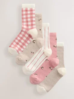 Geruit - Set van 5 paar enkelsokken*Next New