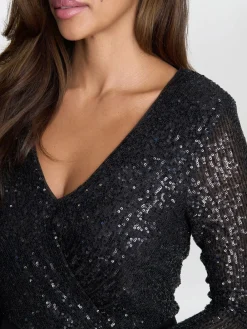 Allegra Sequin Crepe Black Jumpsuit*Gina Bacconi Sale