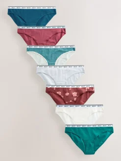 Gingham-print - 7 Katoenen slipjes met logotailleband*Next Online